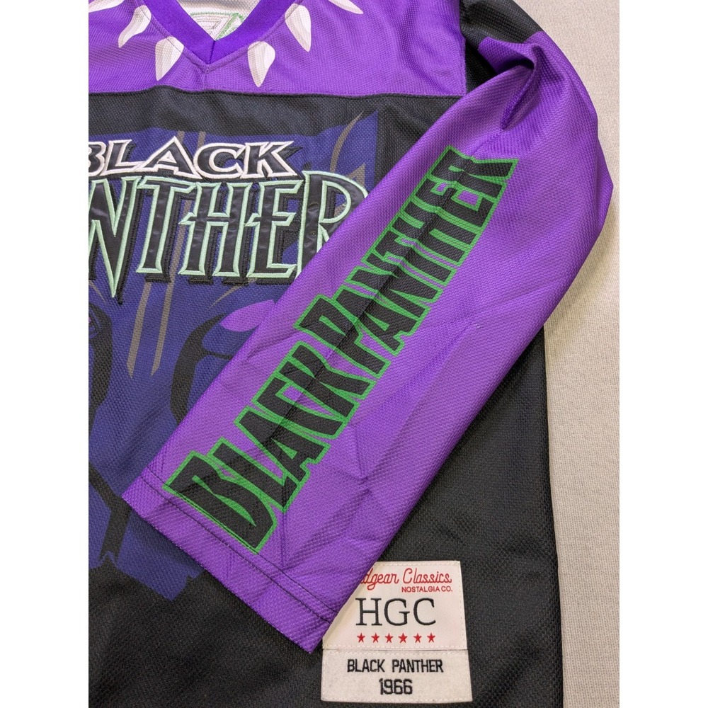 Black Panther Jersey Mens Small Black Purple Headgear Classics Hockey Wakanda - Picture 9 of 16